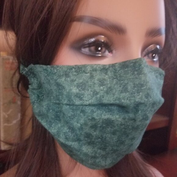 Cloth Face Mask - Silver/Copper Filters-Moss Green - Picture 3 of 8